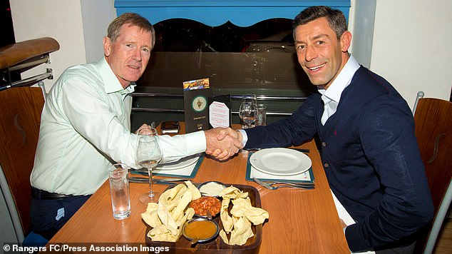 Former Ibrox chairman Dave King with former Rangers manager Pedro Caixinha