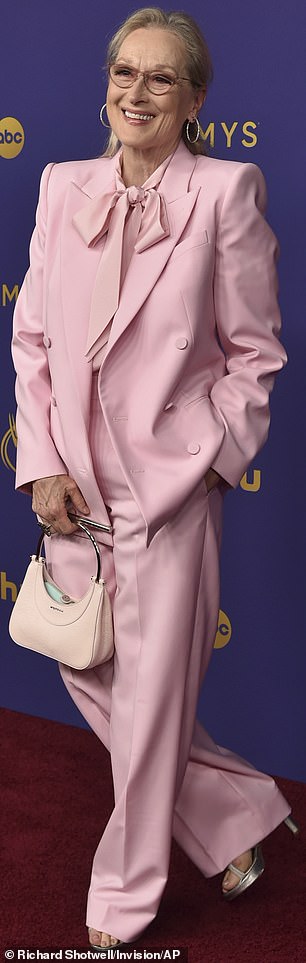 The 75-year-old actress looked incredible in a double-breasted blazer which she paired with matching wide-leg trousers.