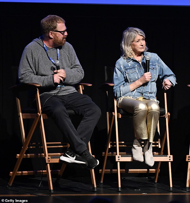 Stewart, right, attends the Telluride Film Festival on Sept. 1, in Telluride, Colorado, with Martha director RJ Cutler, left, with whom she is unhappy.