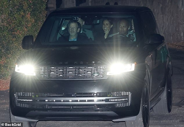 Photographers snapped the couple leaving a $31 million mansion in Montecito, where they celebrated the filmmaker's 55th birthday alongside a host of other famous faces.