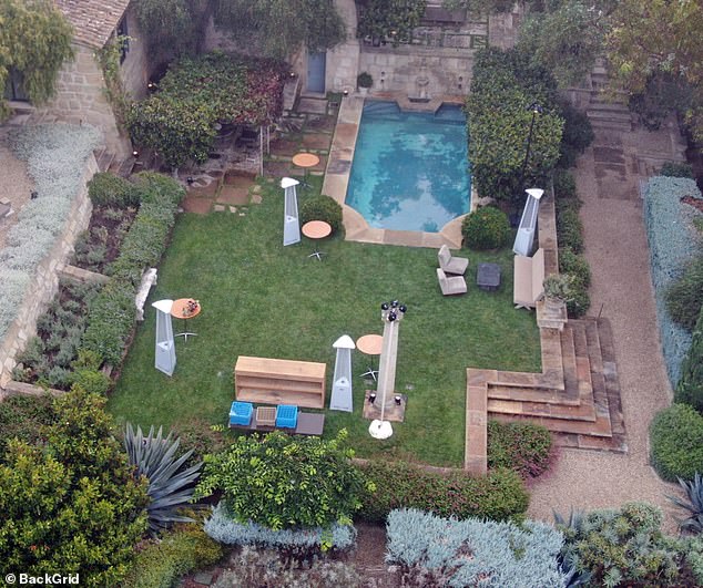 The party was held at an 8,379-square-foot, six-bedroom, eight-bathroom home in Montecito.