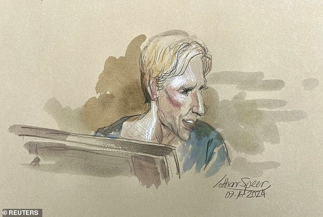 A courtroom sketch shows a slight Routh in a dark prison uniform.