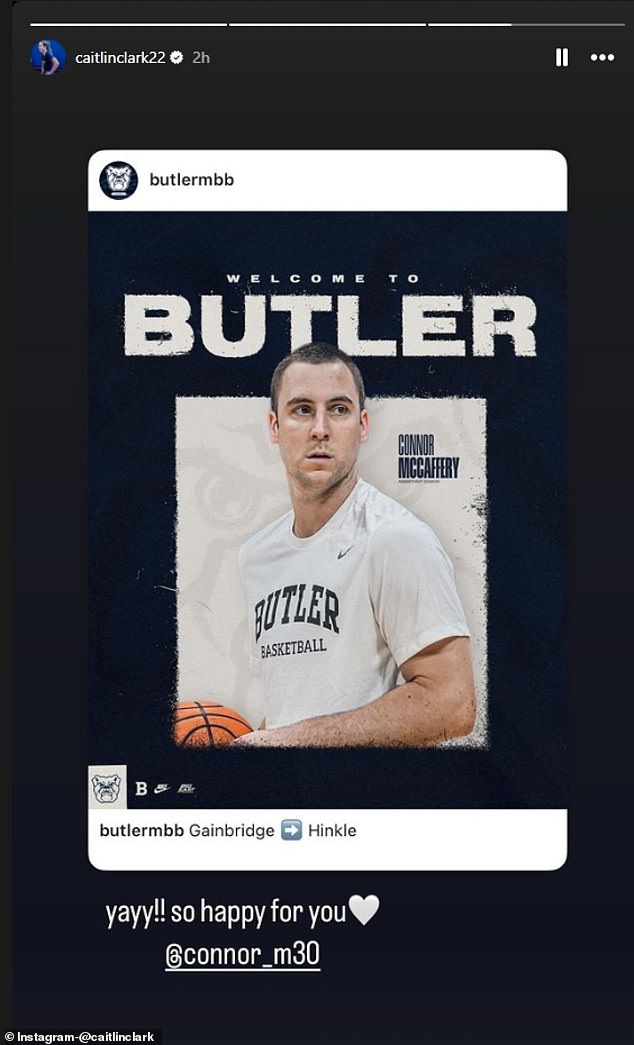 Clark encouraged McCaffery when he was named an assistant at Butler University.