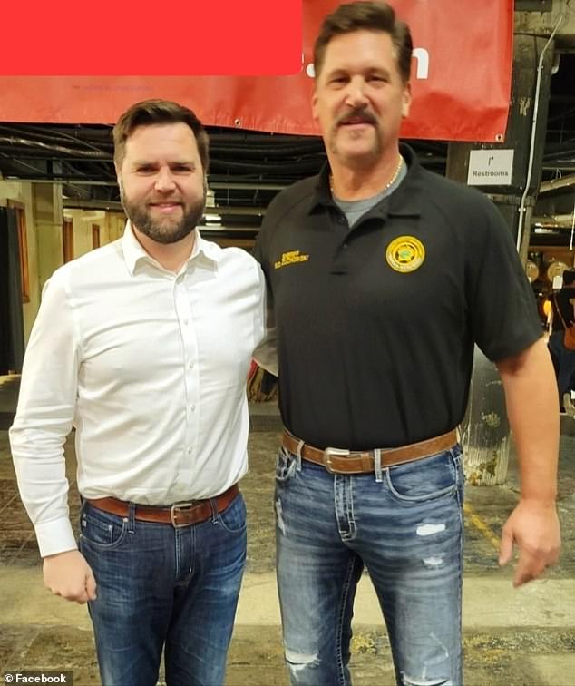 Portage County, Ohio Sheriff Bruce Zuchowski is seen with vice presidential candidate JD Vance