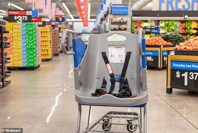 Walmart Supercenters will have two carts while Neighborhood Markets will have at least one