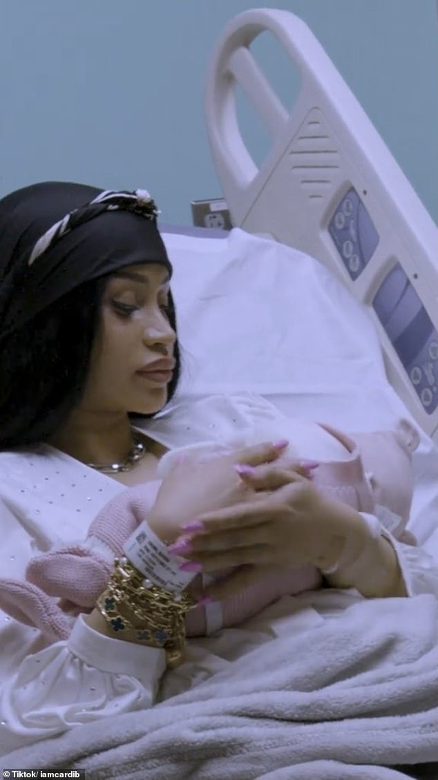 The 31-year-old rapper shared a behind-the-scenes video on TikTok on Sunday, capturing all the excitement in the delivery room after she and ex-husband Offset welcomed a baby girl.