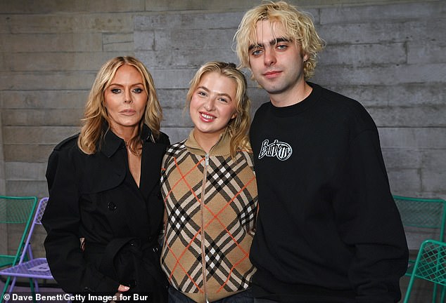 Lennon cut a casual figure in a black jumper with the designer's branding, while Anais opted for a fleece with a Burberry print (pictured with Lennon's mother, Patsy Kensit).