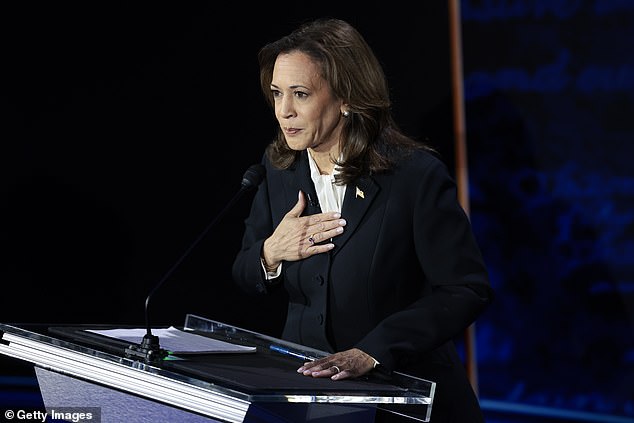 Democratic candidate Kamala Harris during the debate on ABC last night