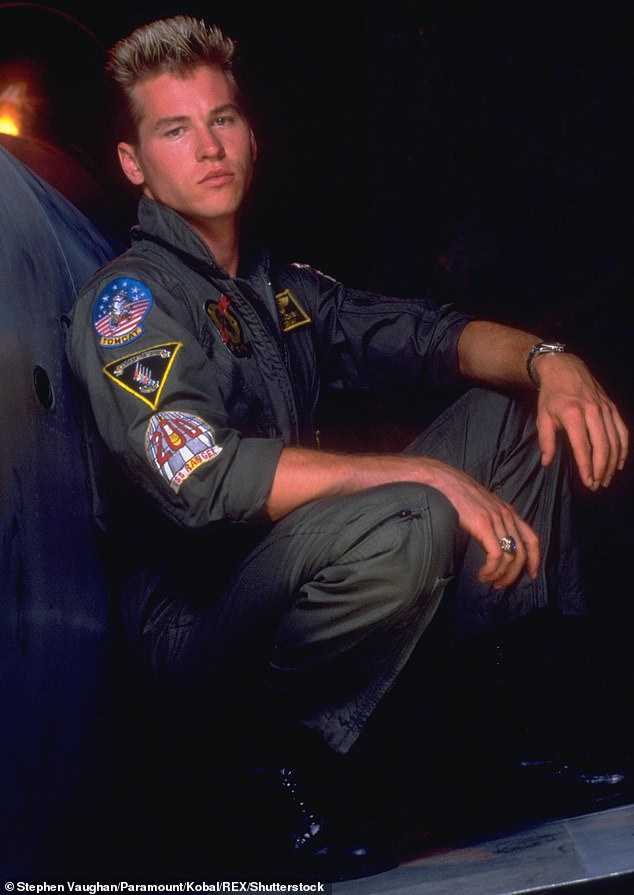 Val Kilmer rose to fame for his starring role alongside Tom Cruise in Top Gun; seen in 1986