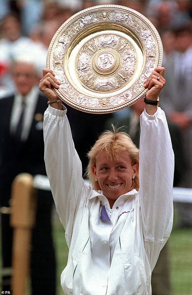 The 67-year-old tennis player, pictured holding the Wimbledon trophy in 1990, was diagnosed with double cancer in December 2022.