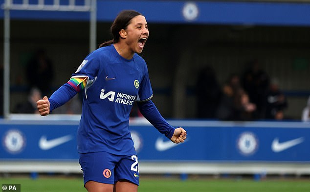 Matildas and Chelsea star Sam Kerr is ranked third in the rankings, according to AS