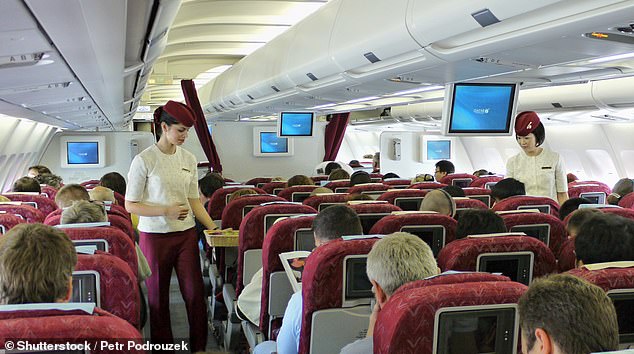 Australians flying to New York from Brisbane can get airfare for as little as $1839. Pictured are passengers on a Qatar Airways flight