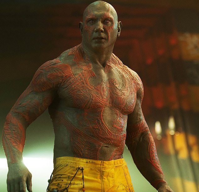 Bautista is known for playing intimidating, hulking characters, including Drax the Destroyer in Guardians of the Galaxy. Fans say he is now unrecognizable.