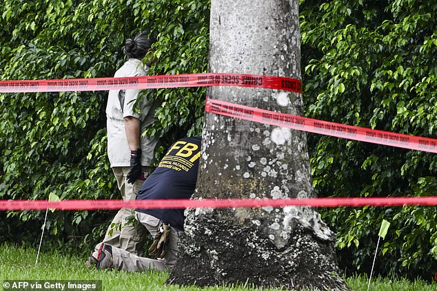 Law enforcement discovered a sniper nest with a GoPro camera, two backpacks and his rifle, where Routh had been hiding on the perimeter of the camp.