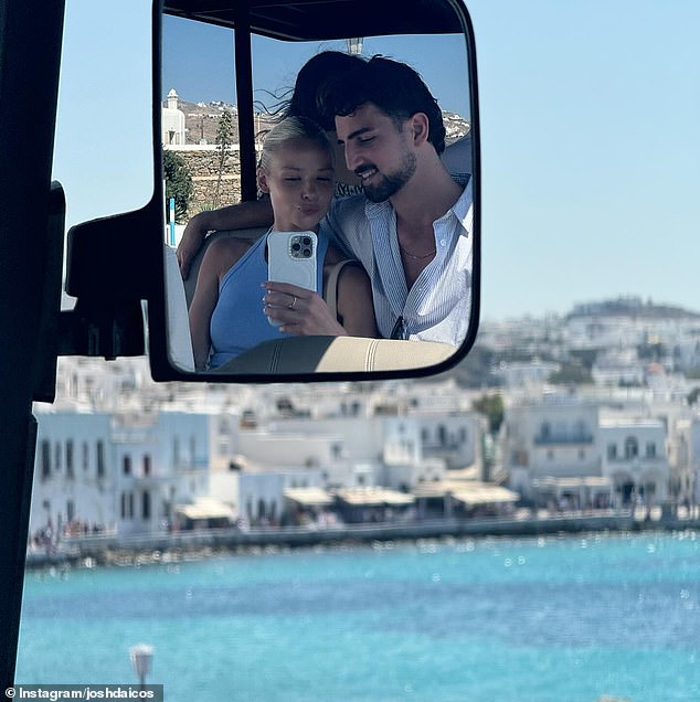 The couple were on holiday in Mykonos before the football star popped the question of her life.