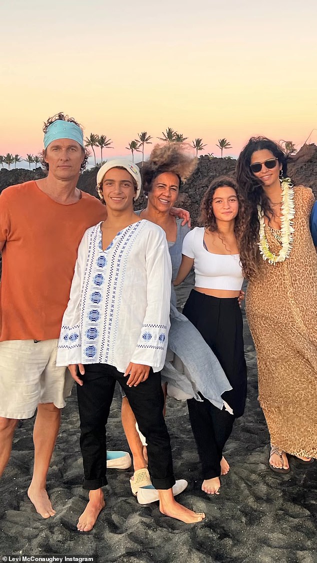 She also shared a cute family photo on the beach.