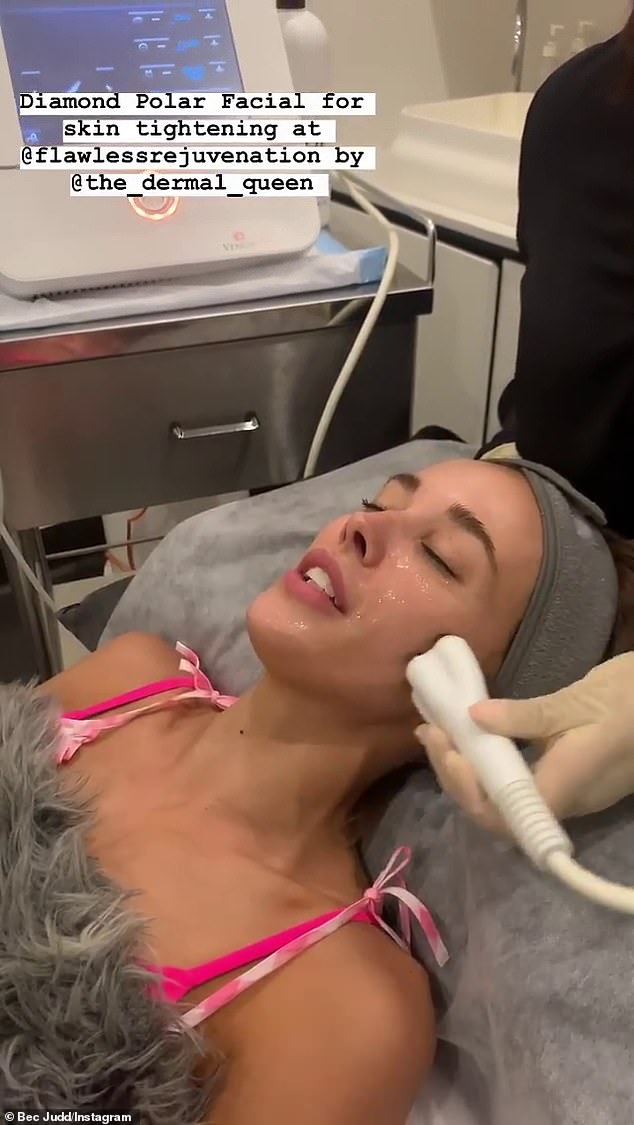 That's what it does! Bec took to Instagram to reveal that she was a fan of the Diamond Polar facial, a special skin-firming treatment that uses heat to stimulate collagen production.