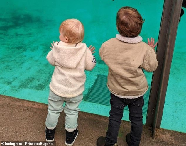 Princess Eugenie posted a sweet snap of Sienna Mapelli Mozzi and her older cousin August Brooksbank at London Zoo to celebrate Earth Day last year.