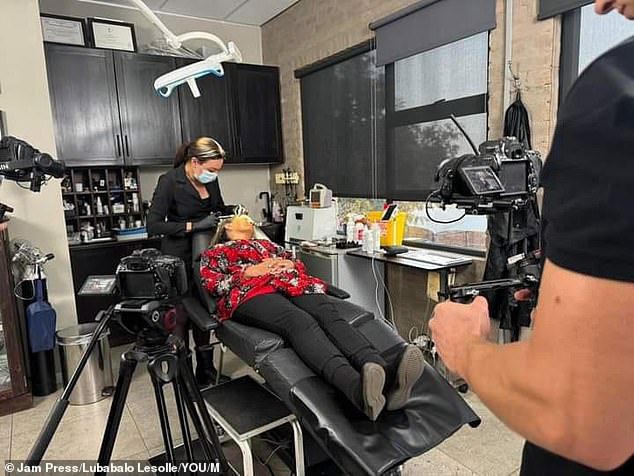 The 59-year-old is now undergoing laser treatment to remove the growths from her face.