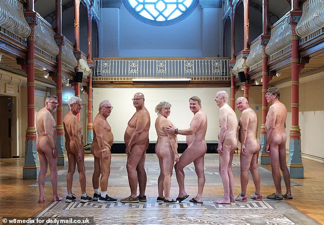 The evening, organised by Dorset Museum, saw more than 60 nudists come from far and wide to stroll around the gallery, champagne in hand and without any clothes on.