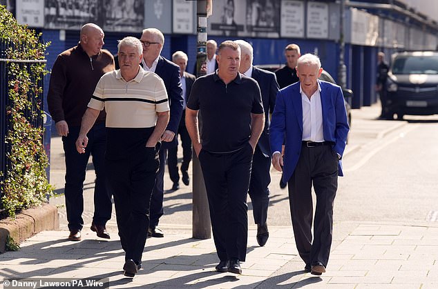 Club legends Peter Reid (right) and Graham Stuart (centre) also attended the service.