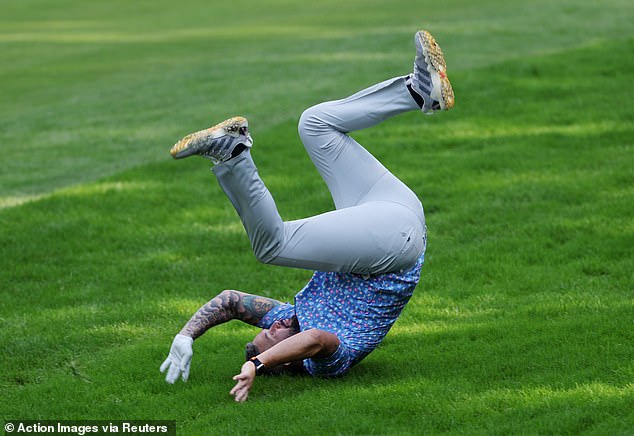 Retired boxer Tony Bellew fell while taking part in Wednesday's golf event.