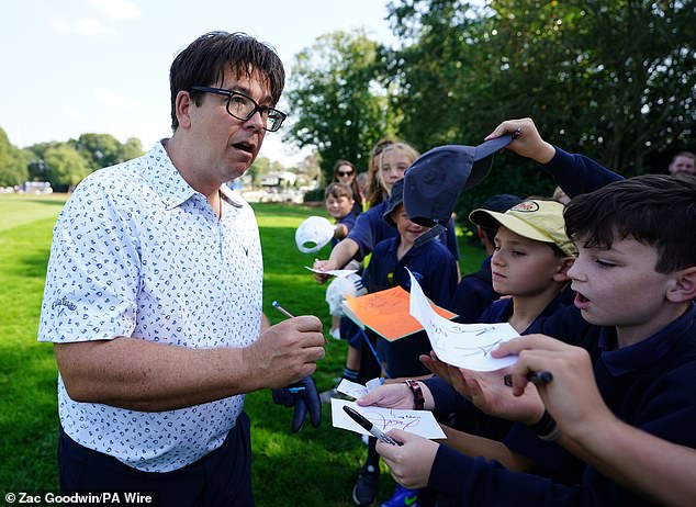 He also signed autographs for young fans while competing at the Surrey venue.