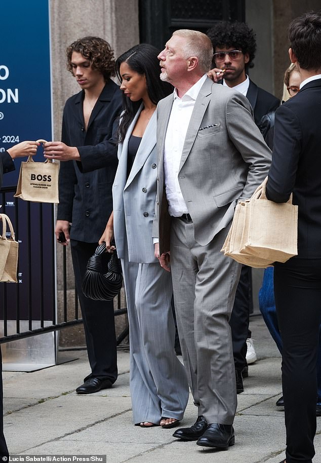 Arriving on the Boss show on Wednesday, Boris was seen with his wife and sons Noah (centre-right), 30, and Elias (left), 25.