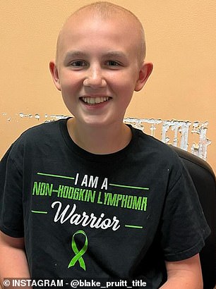 Landon Motter of Maryland was 11 years old (left) when he was diagnosed with a rare form of non-Hodgkin lymphoma called anaplastic large cell lymphoma.