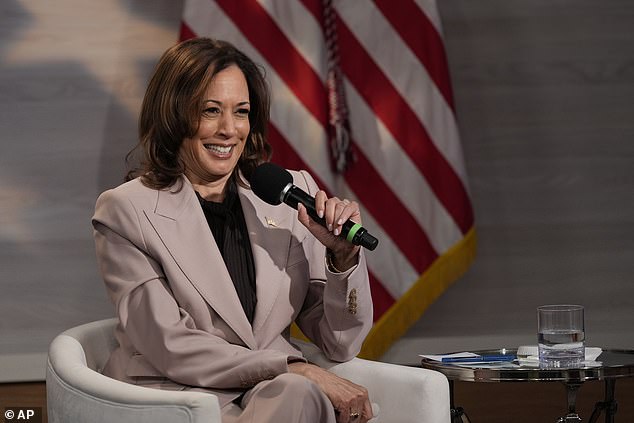 Democratic presidential candidate Vice President Kamala Harris is interviewed by the National Association of Black Journalists