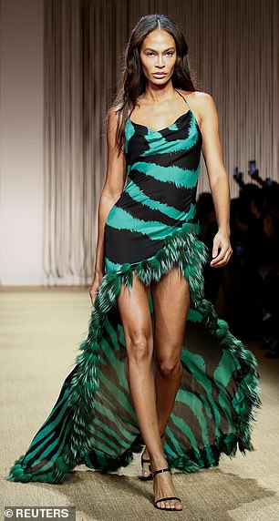 Joan Smalls shows off her long legs at her spring-summer 2025 collection presentation