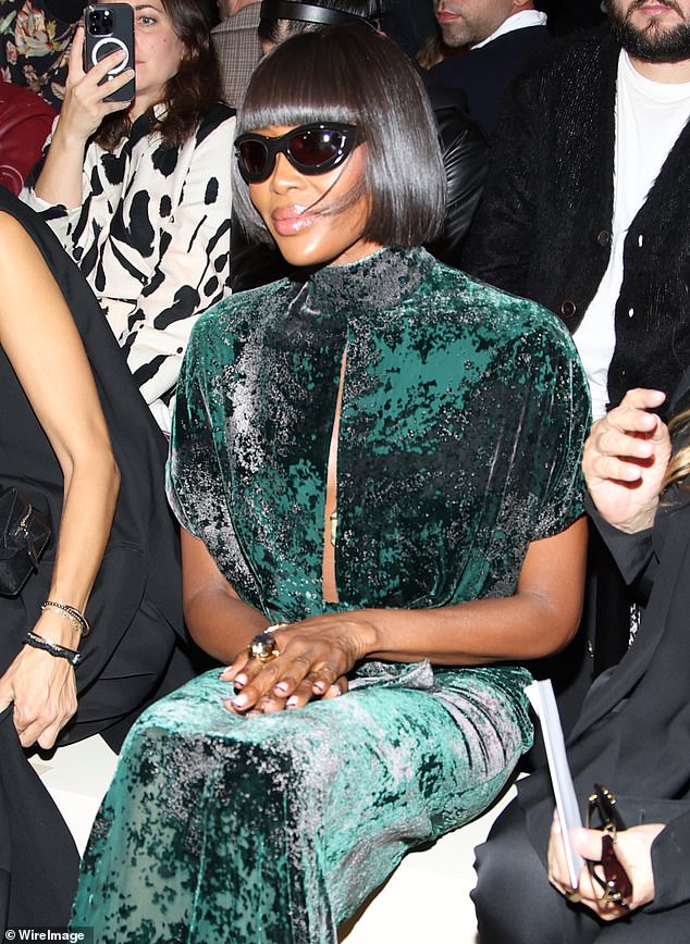 At the fashion show, Naomi Campbell took her front row seat to watch the designer's spring 2025 ready-to-wear show.