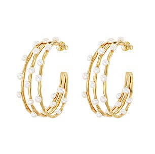 Cascading pearl hoop earrings, £295, dowerandhall.com