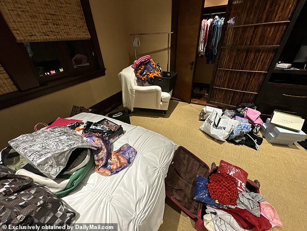 An image from inside Diddy's home in Miami shows how police officers conducted extensive searches