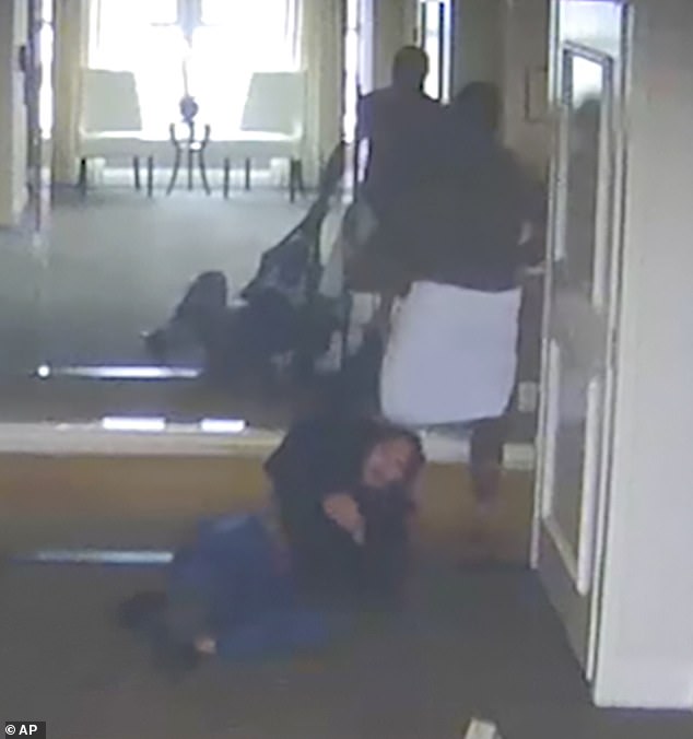 This screenshot taken from the hotel security camera video and broadcast by CNN shows Sean 