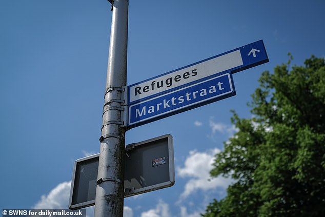 Signs indicating the arrival of new refugees in Ter Apel, Netherlands (file photo)