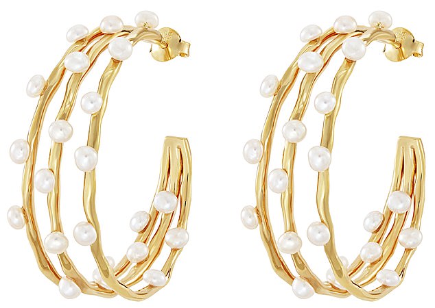 Cascading pearl hoop earrings, £295, dowerandhall.com