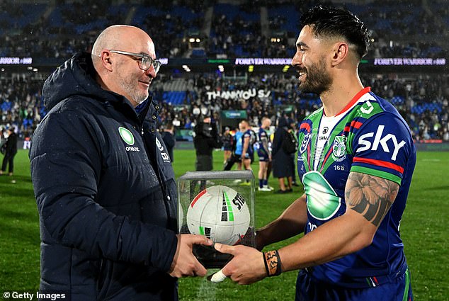 Last month, Warriors boss Cameron George (pictured left with Shaun Johnson) urged the NRL to splash out on a private jet.