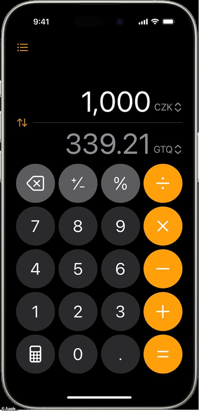 The operating system also includes a travel trick. The Calculator app will now convert currency, time, speed and measurements.