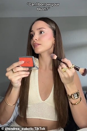 In the viral video, Andrea explained that she would be happy to share blush, lipstick, perfume, lip liner or highlighter, but she would never lend out her beauty sponge.