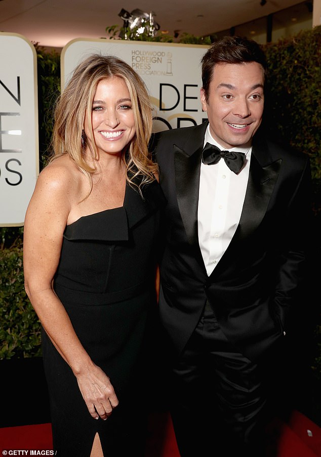 Fallon is shown here with his wife Nancy Juvonen, who used to work for Drew Barrymore.