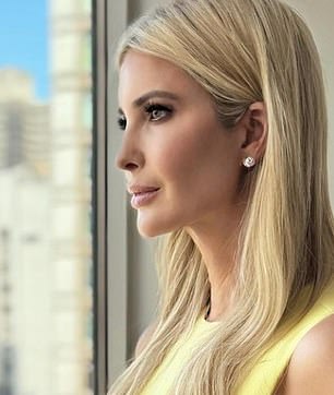 Ivanka's profile is slim, which surgeons say suggests she has had at least one rhinoplasty, as well as a chin implant and cheek fillers. She is pictured here in July 2024.