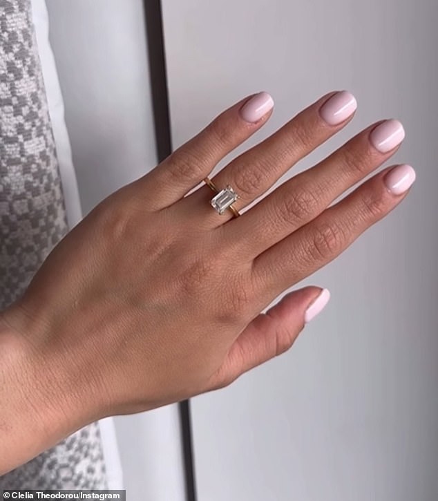 The star showed off her gorgeous engagement ring as she shared the exciting news.