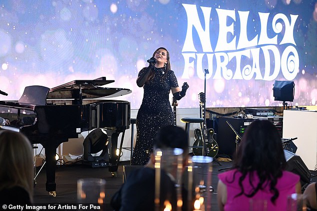 Nelly Furtado performs at the 16th Annual Artists for Peace and Justice Fundraiser during the Toronto International Film Festival on September 8, 2024