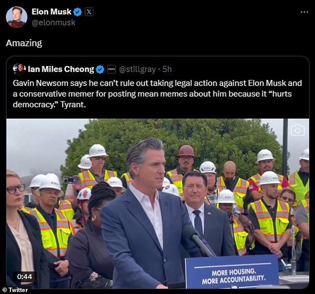 1726792105 719 Gavin Newsom threatens Elon Musk with legal action for sharing