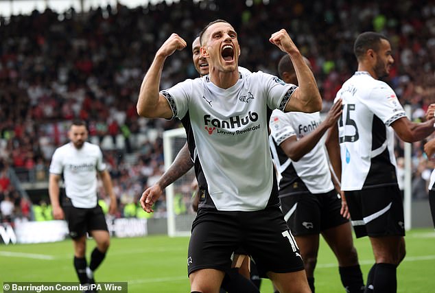 EFL Championship side Derby County (star Jerry Yates pictured celebrating a goal this year) used Brady's song with his own lyrics without permission, resulting in legal action.