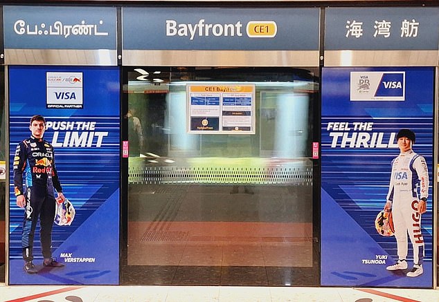 At Singapore's subway stations, Max Verstappen and Yuki Tsunoda are the stars of the advertising ahead of this weekend's race