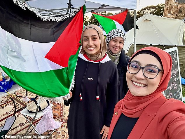 Senator Fatima Payman (pictured in red) is a staunch defender of Palestine.