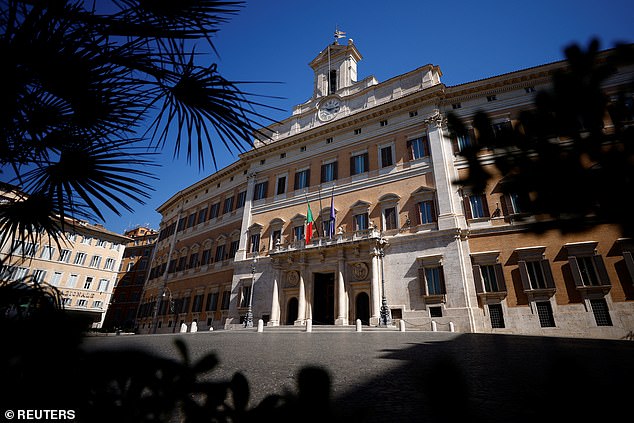 Pictured: Montecitorio Palace, the lower house of Parliament in Italy where the proposals were considered.