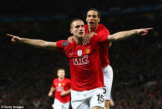 The former Liverpool defender claimed that Nemanja Vidic (left) and Rio Ferdinand (right) were the second best partnership